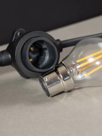 Black festoon lights