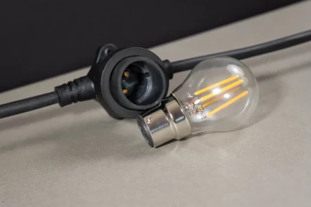 Black festoon lights