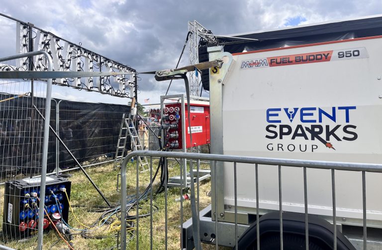 Common power mistakes at Festivals - Event Sparks fuel cube setup at Festival on the Hills main stage