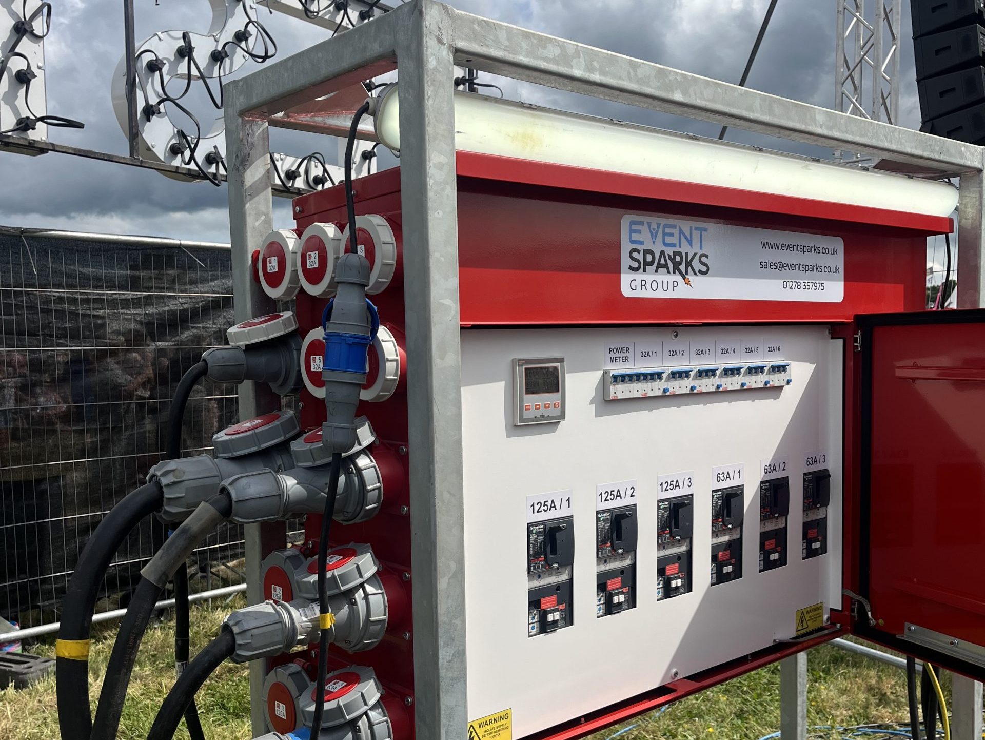 630A distribution board at Festival on the Hills