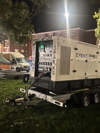 Event Sparks 160kva generator parked up powering Bridgwater Fair 2025