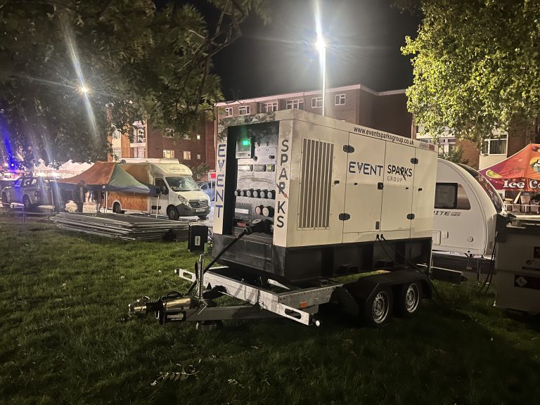 Event Sparks 160kva generator parked up powering Bridgwater Fair 2025
