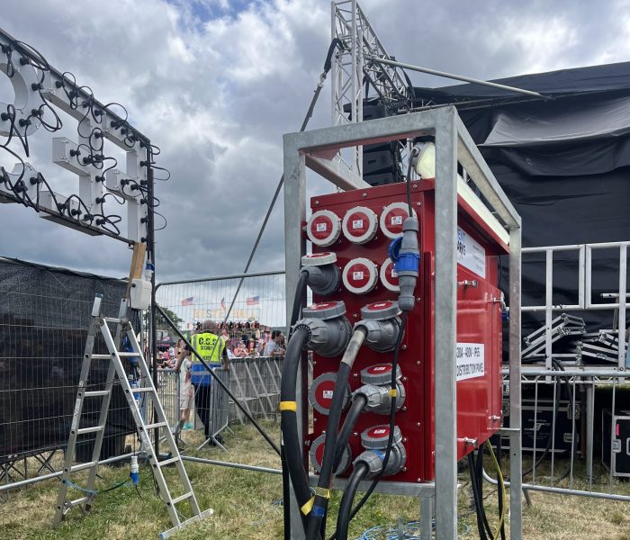 630A Distribution board at the main stage in Festival on the Hills